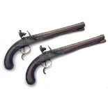 HENRY NOCK, LONDON A FINE CASED PAIR OF 26-BORE FLINTLOCK DUELLING-PISTOLS, no visible serial