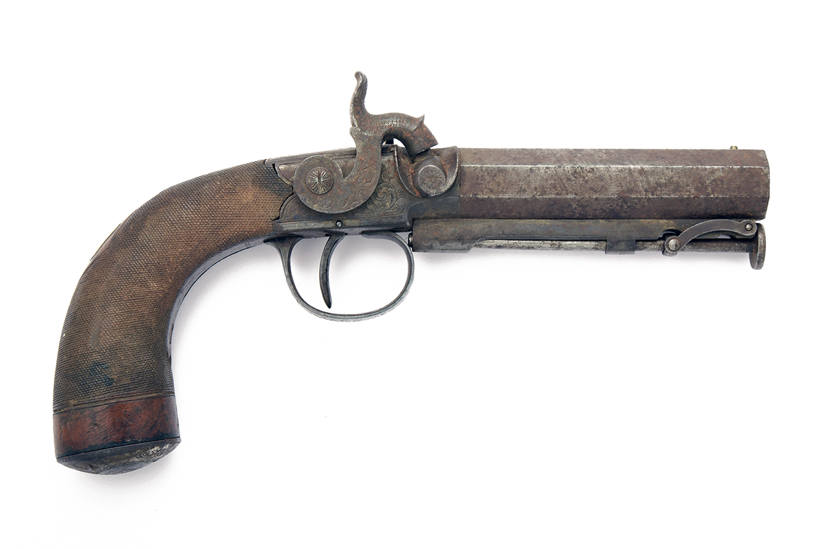 ROSS, EDINBURGH A .650 PERCUSSION SIDE-HAMMER BOXLOCK PISTOL, no visible serial number, circa