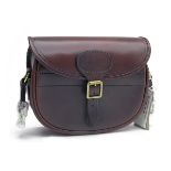 JAMES PURDEY & SONS A LEATHER SUEDE-LINED CARTRIDGE BAG, for approx 75 cartridges, canvas and