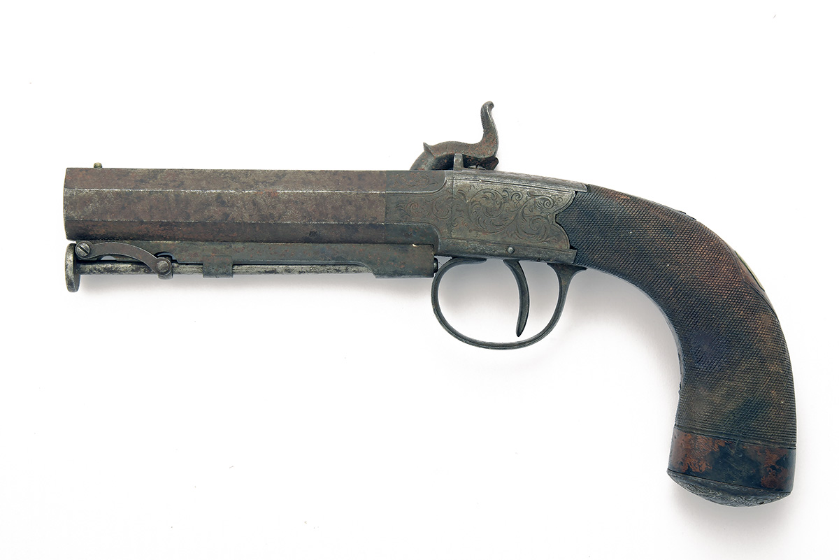 ROSS, EDINBURGH A .650 PERCUSSION SIDE-HAMMER BOXLOCK PISTOL, no visible serial number, circa - Image 2 of 4