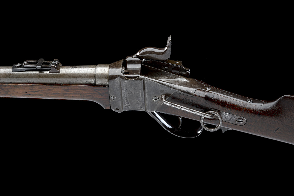 SHARPS, USA A .50-70 BREECH-LOADING CARBINE, MODEL 'CENTRAL-FIRE CONVERSION OF THE 1863 NEW - Image 7 of 8