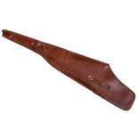 ARTESANIA F. EXPOSITO A LEATHER FLEECE-LINED SINGLE RIFLE SLIP, with leather shoulder strap and