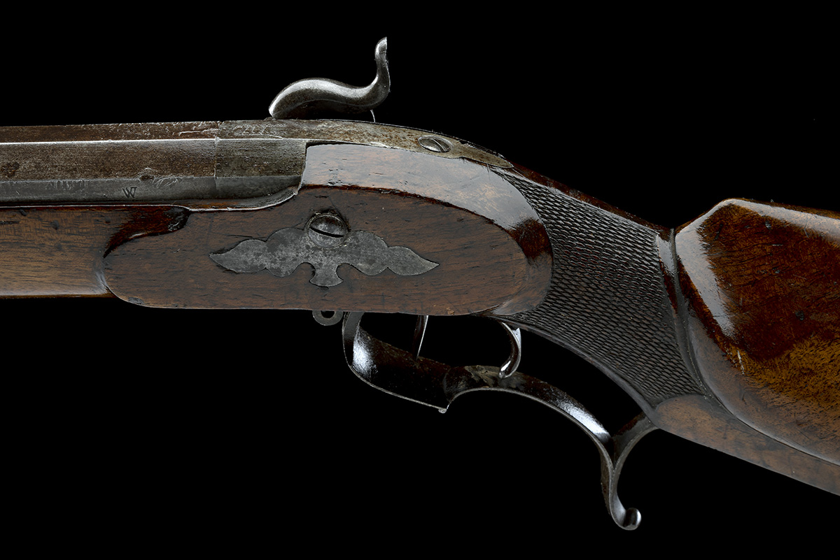 L. WINTER, THUSIS A 22-BORE PERCUSSION MATCH-RIFLE, serial no. 38, Swiss circa 1810 and converted - Image 4 of 8