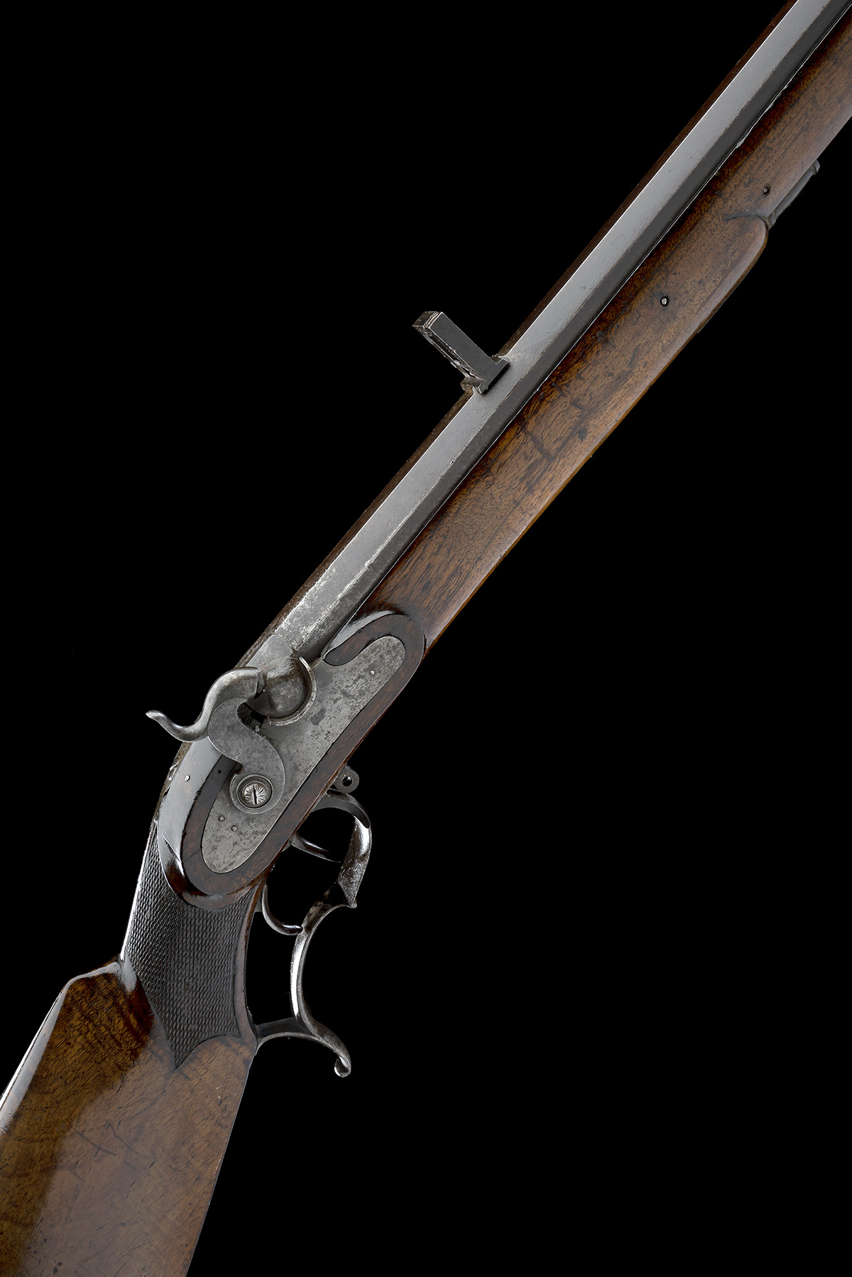 L. WINTER, THUSIS A 22-BORE PERCUSSION MATCH-RIFLE, serial no. 38, Swiss circa 1810 and converted