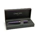 CARAN D'ACHE, SWITZERLAND A BOXED LILAC & SILVER COLOURED FOUNTAIN PEN, MODEL 'LEMAN', ref PE465,