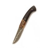 MANU LAPLACE 1515, FRANCE, A HAND-MADE LOCK-KNIFE WITH FLAMED BEECH-WOOD AND EBONY SCALES, MODEL '