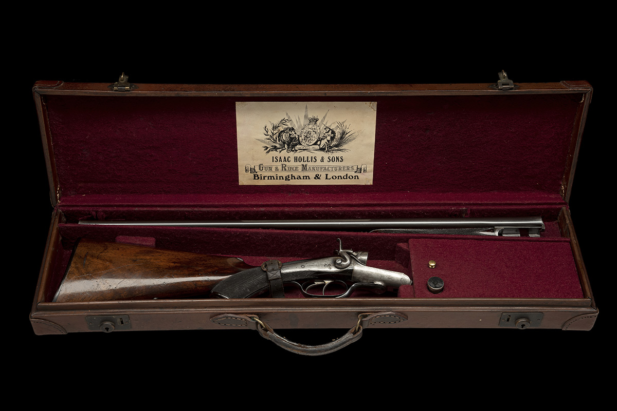 I. HOLLIS & SONS A .500 (3IN.) BLACK POWDER EXPRESS ROTARY-UNDERLEVER DOUBLE HAMMER RIFLE, serial - Image 9 of 9