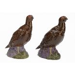 ROYAL DOULTON (BESWICK) A BRACE OF 'THE FAMOUS GROUSE' WHISKEY DECANTERS, standing approx. 9 1/