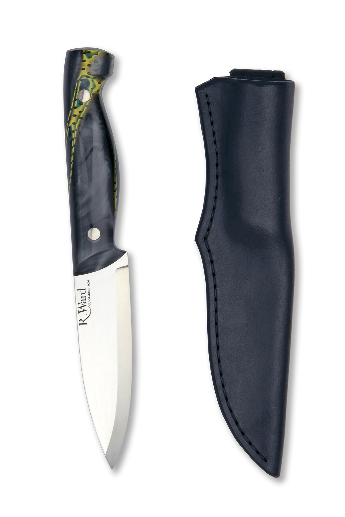 RAY WARD GUNSMITHS, LONDON A BOXED HAND-MADE CUSTOM SPORTING-KNIFE, MODEL 'NORTHERN LIGHTS',