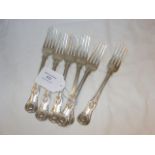 A set of six silver Kings pattern dessert forks -