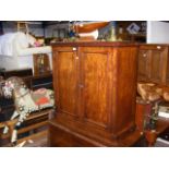 An antique mahogany cupboard - width 93cm, height