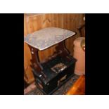 A small pine toll chest together with a stool