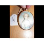 An early oval miniature portrait - 7.5cm x 6.5cm