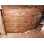 A 19th century mahogany bow front chest of drawers