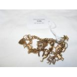 A 9 carat gold charm bracelet