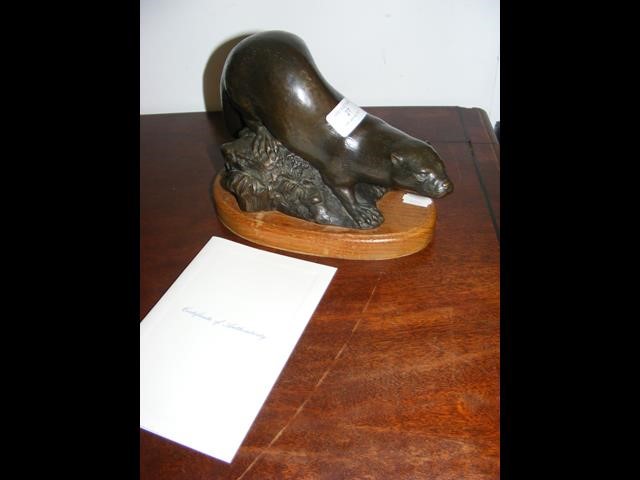 A Limited Edition bronze study of 'The Otter' by M
