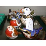 A Royal Crown Derby puffin paperweight together wi