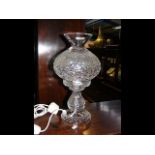 A Waterford cut glass desk lamp - 36cms high