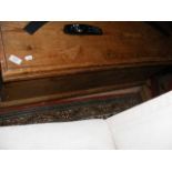 A Victorian pine blanket chest - 98cms