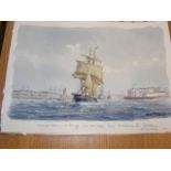 M G PEARSON - original watercolour of A Brig under