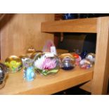 A selection of glass paperweights