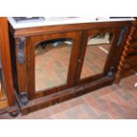 A Victorian mahogany cabinet with marble top and m