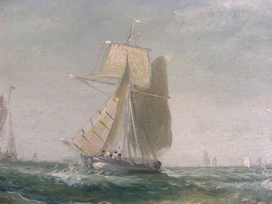 WILLIAM KNELL - oil on board of three masted vesse - Image 10 of 14