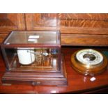 An antique barograph together with a wall baromete