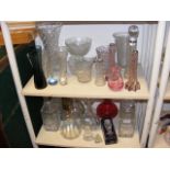 Collectable glassware including silver rimmed vase