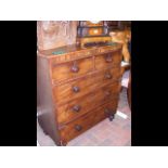 A Victorian mahogany chest of two short and three