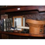 Various collectables including leather hat case et