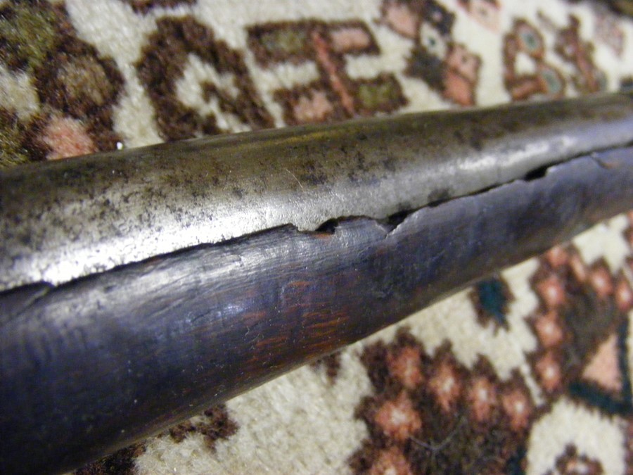 A rosewood Indian Sindhi flint lock rifle - Image 7 of 8