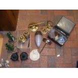 Various collectables including gimbled ships lamps