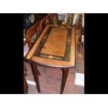 An antique inlaid rectangular occasional table