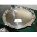 A silver salver with Sheffield hallmark - 21cm dia