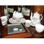 Isle of Wight crested tea set together with wall b