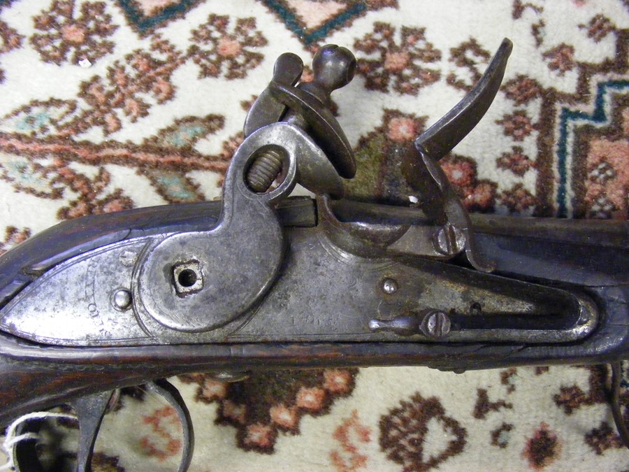 A rosewood Indian Sindhi flint lock rifle - Image 2 of 8