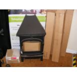 A new 60cm high wood burner with new flue etc