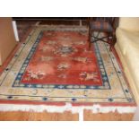 A Chinese style rug with geometric border - 280cm