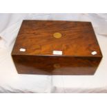 A 19th century walnut workbox - 40cm x 28cm