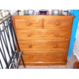 A Victorian mahogany chest of two short and three