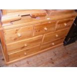 A pine multi-drawer chest