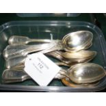 Fourteen silver teaspoons