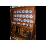 A large pine dresser with drawers and cupboards be