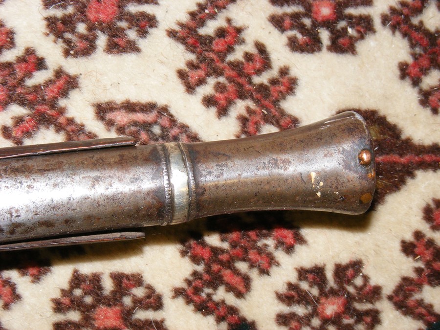 A rosewood Indian Sindhi flint lock rifle - Image 6 of 8