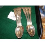 A set of six of silver Kings pattern cutlery teasp