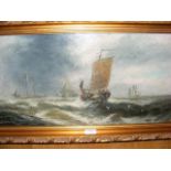 WILLIAM KNELL - oil on board of fishing vessels in