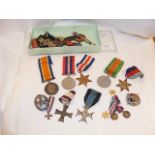 A selection of First and Second World War medals,