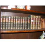 Various leather-bound volumes including Waverley n