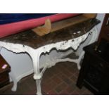 A decorative cream painted marble top hall stand